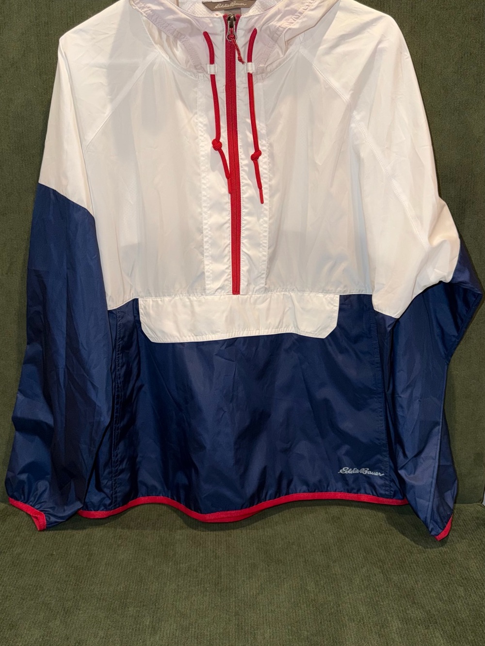 Eddie Bauer White, Navy & Red Men’s Pullover Swim Rash Guard